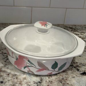 Vintage Mikasa Floral Design Casserole Dish with Lid
